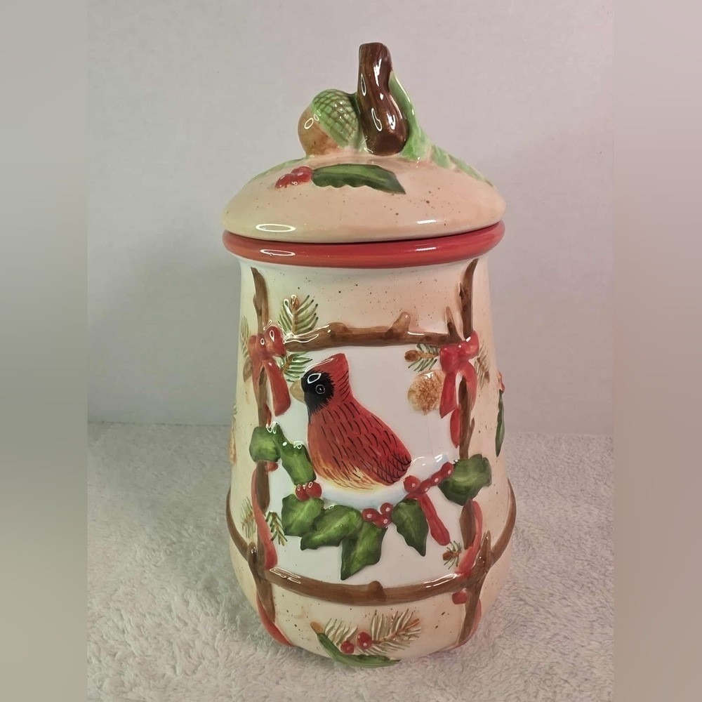 Block Vintage‎ Festive Robbin Cookie Jar by Sharron O'Neil
